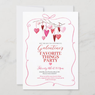 Rosa Ribbon Favorite Sak Galentine's Party Inbjudningar