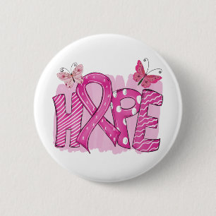 Rosa Ribbon Fighter Hope Butterfly Breast Cancer Knapp