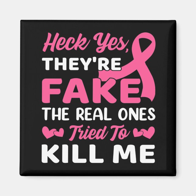 Rosa Ribbon Fighter Warrior Breast Cancer Magnet (Framsidan)