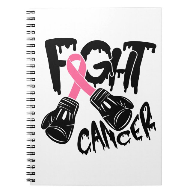 Rosa Ribbon Fighter Warrior Breast Cancer Noteboo Anteckningsbok (Framsidan)