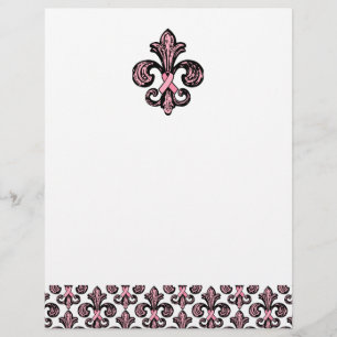 Rosa Ribbon Fleur de lis