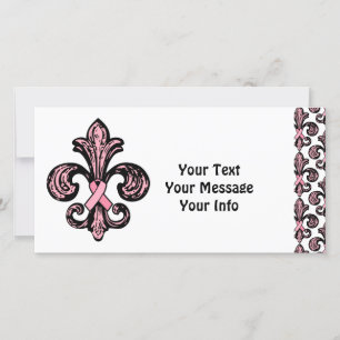 Rosa Ribbon Fleur de lis