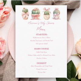 Rosa Ribbon Flicka Shower Meny