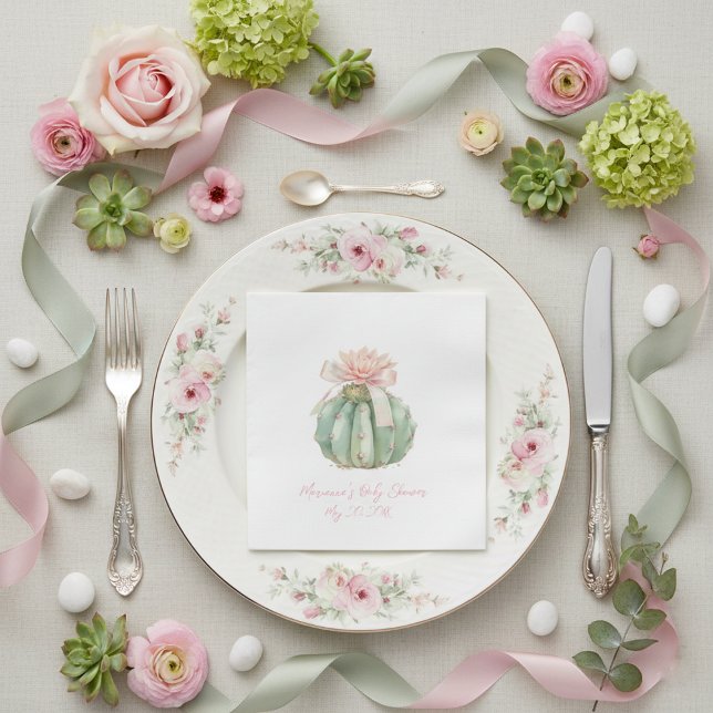 Rosa Ribbon Flicka Shower Pappersservett (Skapare uppladdad)