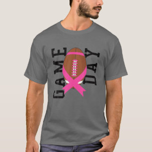 Rosa Ribbon Football Game Day Breast Cancer Awaren T Shirt