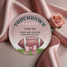 Rosa Ribbon Football Touchdown Baby Shower