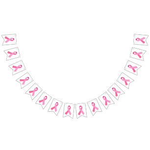 Rosa Ribbon for Breast Cancer Awareness Bunting Fl Vimplar
