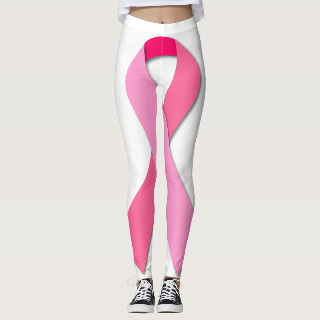 Rosa Ribbon for Breast Cancer Awareness Leggings (Framsida)