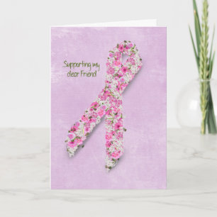 Rosa Ribbon for Friend Kort