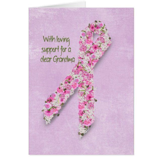 Rosa Ribbon for Grandma Hälsningskort (Framsidan)