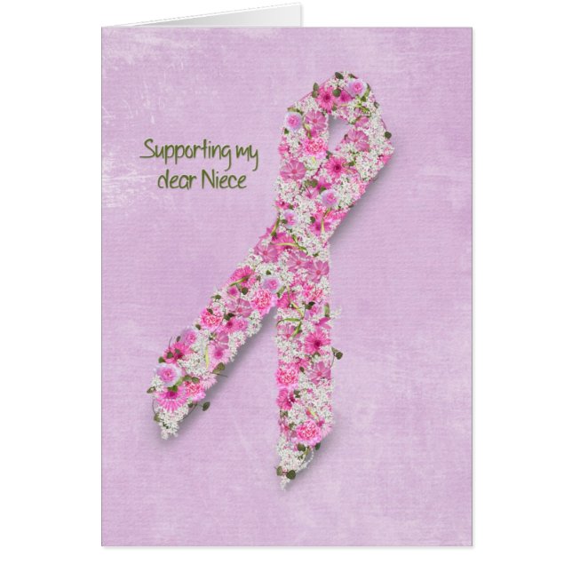Rosa Ribbon for Niece Hälsningskort (Framsidan)