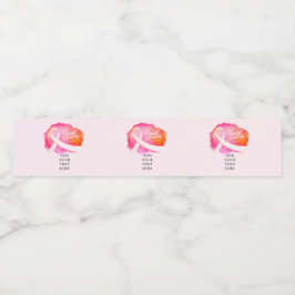 Rosa Ribbon Formal Cancer Awareness Fundraiser Vattenflaska Etikett