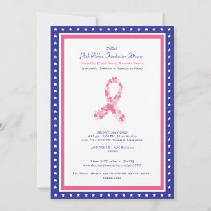 Rosa Ribbon Fundraiser Policy Cancer Awareness Inbjudningar