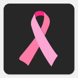Rosa Ribbon Fyrkantigt Klistermärke