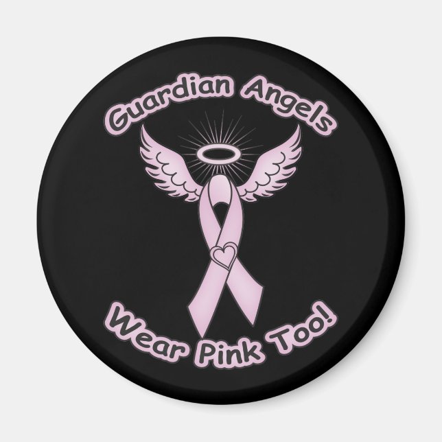 Rosa Ribbon Guardian Angel Magnet (Framsidan)