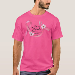 Rosa Ribbon Heart Jag är en Survivor Breast Cancer T Shirt