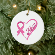 Rosa Ribbon Heart Mamma Ornament