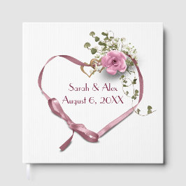 Rosa Ribbon Heart med Ro Gästböcker