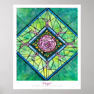 Rosa Ribbon "Hope" Ekleberry Fine Art Poster