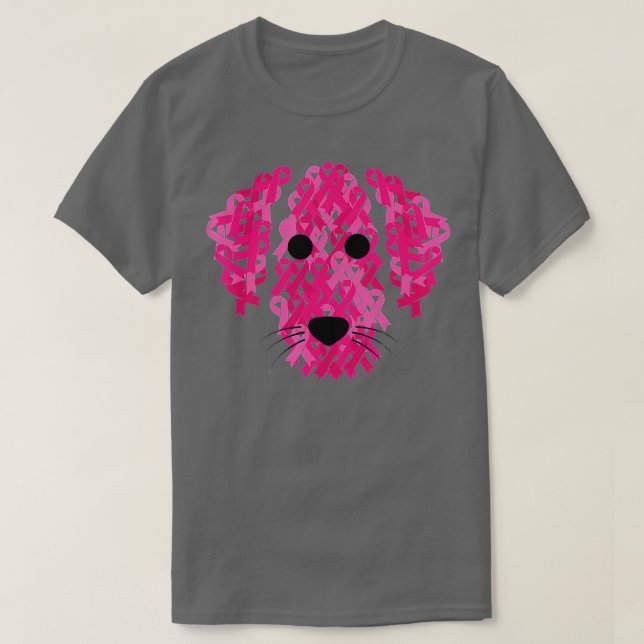 Rosa Ribbon Hund inspirational Breast Cancer Aware T Shirt (Design framsida)