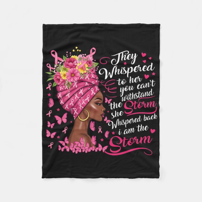 Rosa Ribbon jag är Storm Bl Fleecefilt (Framsidan)