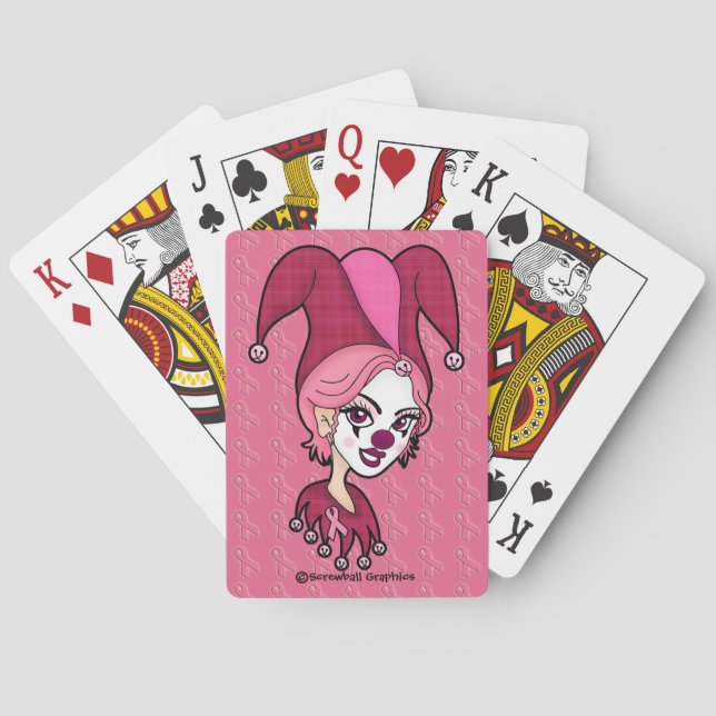 Rosa Ribbon Jester Spelkort (Baksidan)