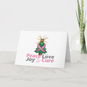 Rosa Ribbon jul Peace Kärlek, Joy & Cure Helgkort