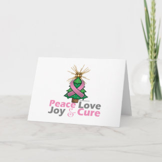 Rosa Ribbon jul Peace Kärlek, Joy & Cure Helgkort