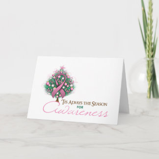 Rosa Ribbon Julafton Awareness Season Helgkort