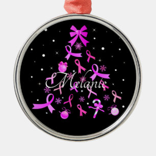 Rosa Ribbon Julgran Julgransprydnad Metall