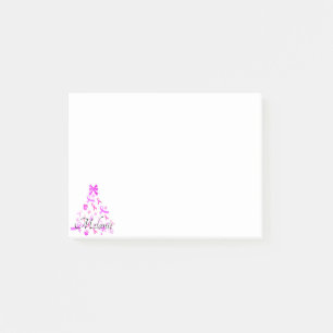 Rosa Ribbon Julgran Post-it Block