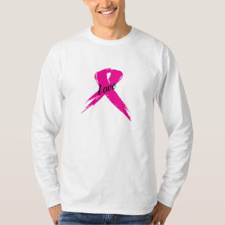 Rosa Ribbon Kärlek Unisex Långärmad Tee