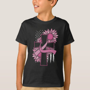 Rosa Ribbon Kor Solros Breast Cancith Faith T Shirt