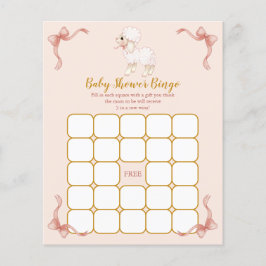 Rosa Ribbon Little Lamb Baby Shower Bingo Game