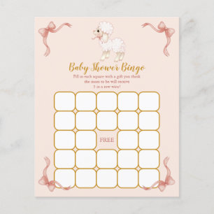 Rosa Ribbon Little Lamb Baby Shower Bingo Game