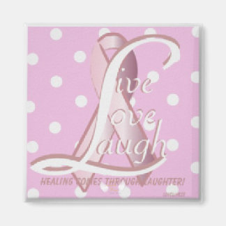 Rosa Ribbon Live Kärlek Laugh Magnet-Cust. Magnet