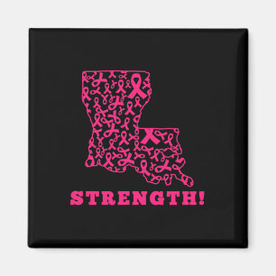 Rosa Ribbon Louisiana La Breast Cancer Fight Suppo Magnet