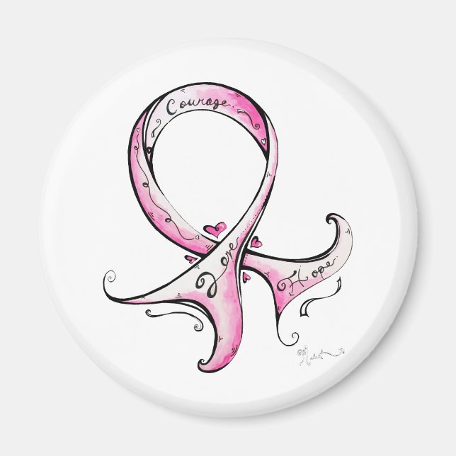 Rosa Ribbon Magnet (Framsidan)