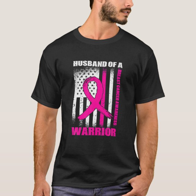 Rosa Ribbon Make vid en Warrior Breast Cancer Awa T Shirt (Framsida)