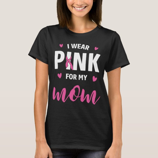 Rosa Ribbon Mamma Fighter Warrior Breast Cancer T Shirt (Framsida)