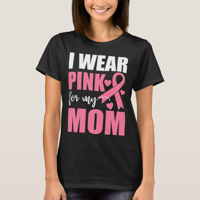 Rosa Ribbon Mamma Fighter Warrior Breast Cancer T Shirt (Framsida)