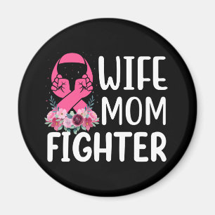 Rosa Ribbon Mamma Maka Fighter Warrior Breast Canc Magnet