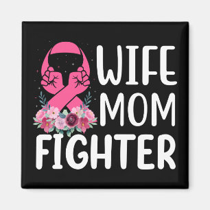 Rosa Ribbon Mamma Maka Fighter Warrior Breast Canc Magnet