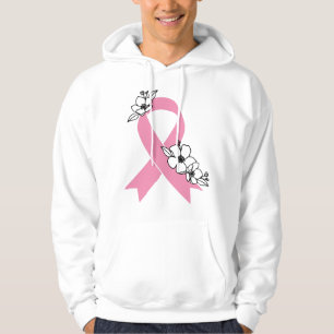 Rosa Ribbon med Blommar Sötskjorta Hoodie