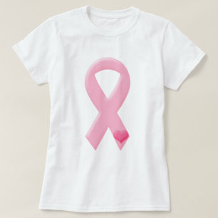 Rosa Ribbon med hjärta T-shirt