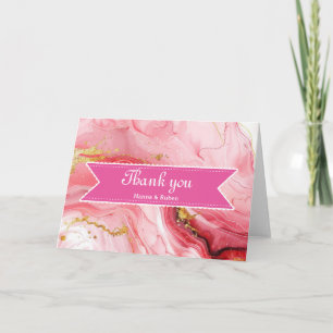 Rosa Ribbon med vit Gräns Cute Tack Kort
