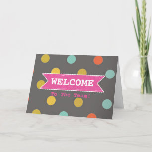 Rosa Ribbon med vit Gräns färgglad Polka dots Kort