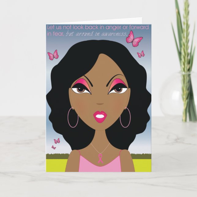 Rosa Ribbon - Medvetenhet Kort (Framsida)