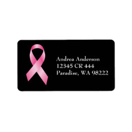 Rosa Ribbon - Medvetenhet om bröstcancer Adressetikett