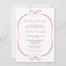 Rosa Ribbon Möhippa Inbjudningar